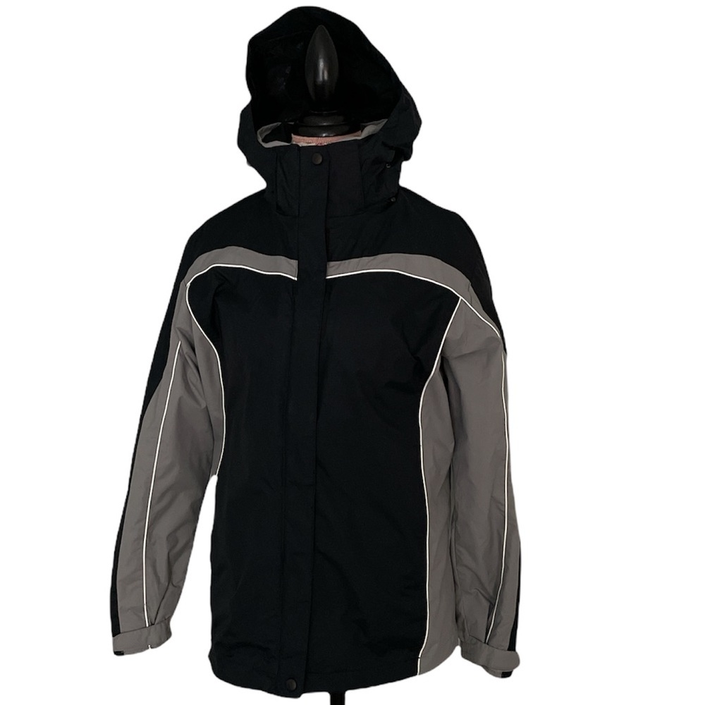 Columbia Women's Interchange Removable Hood Waterproof Jacket, Black, Medium